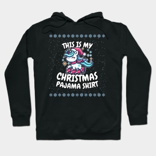 MATCHING FAMILY This is My Christmas Unicorn Pajama Shirt | Funny | Ice Skating | Xmas | Holiday | Christmas gift | Merry Christas Hoodie